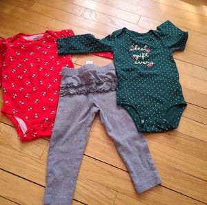 Carter's 3-Pc. Best Gift Ever Christmas Pants Set